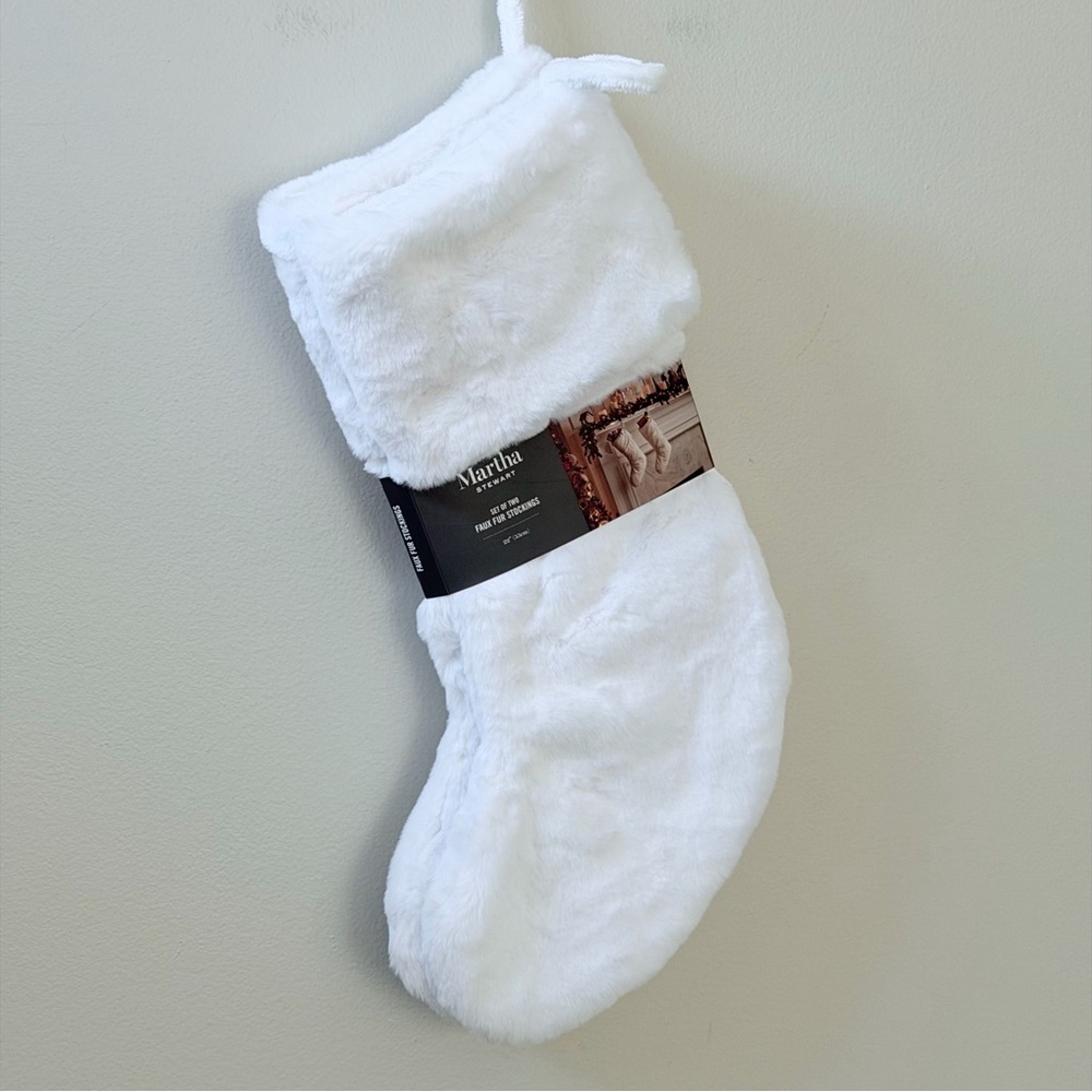 Martha Stewart Soft White Faux Fur Stockings - Picture 3 of 7